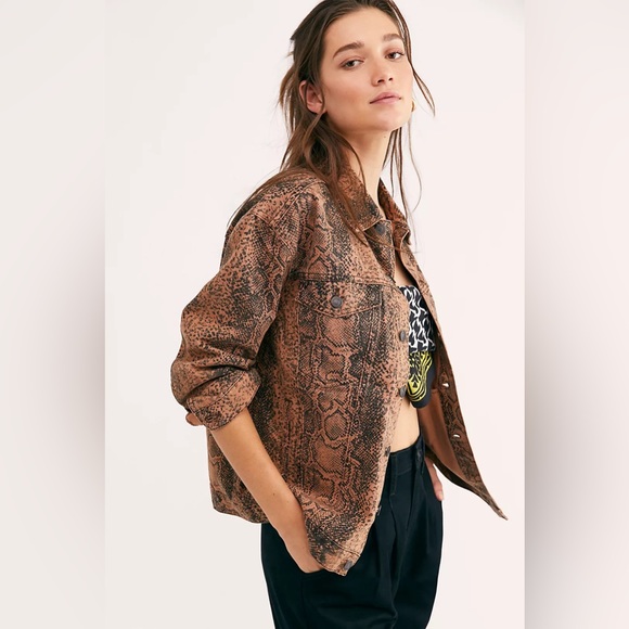 Free People Jackets & Blazers - Free People Snake Trucker Jacket